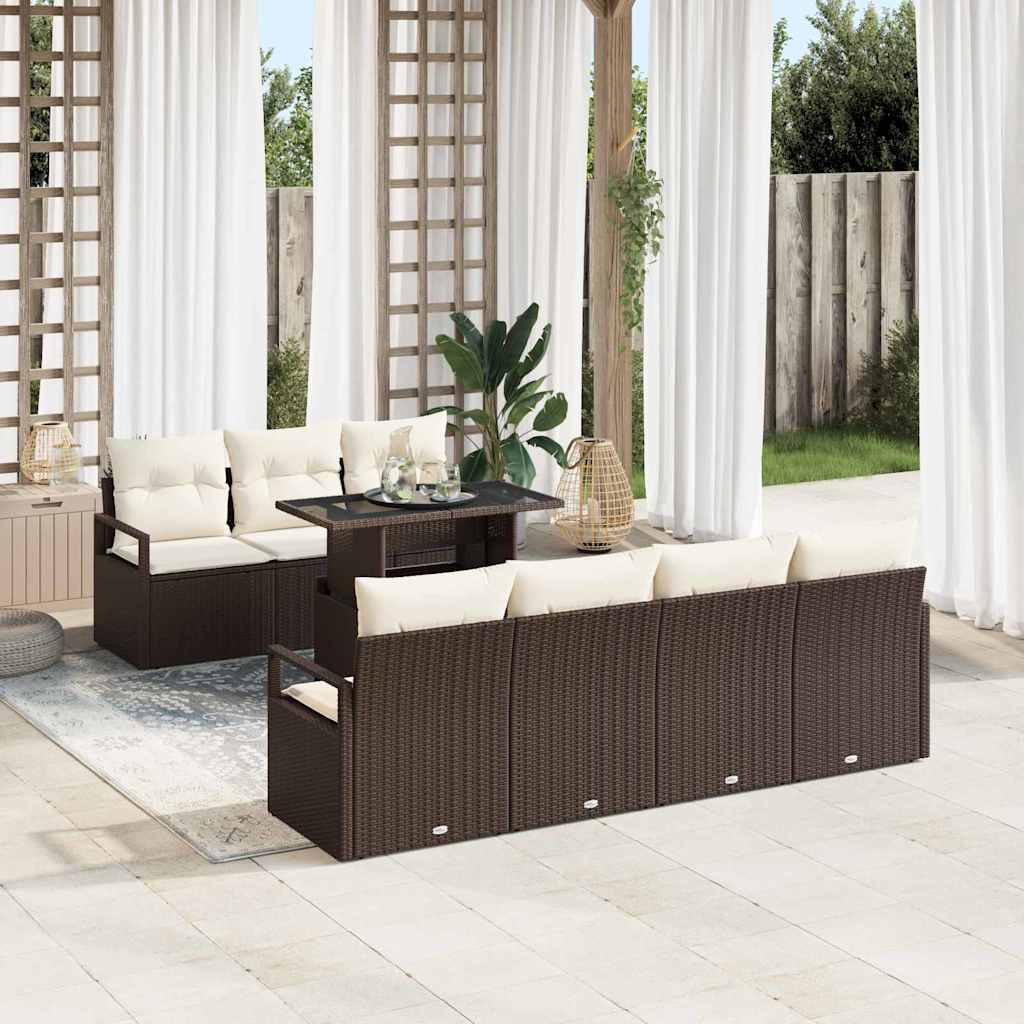 vidaXL Conjunto de sofá de jardín 8 uds. 7-Número de plazas