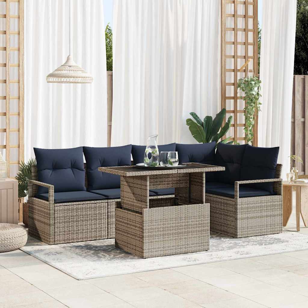 vidaXL Conjunto de sofá de jardín 6 uds. 5-Número de plazas