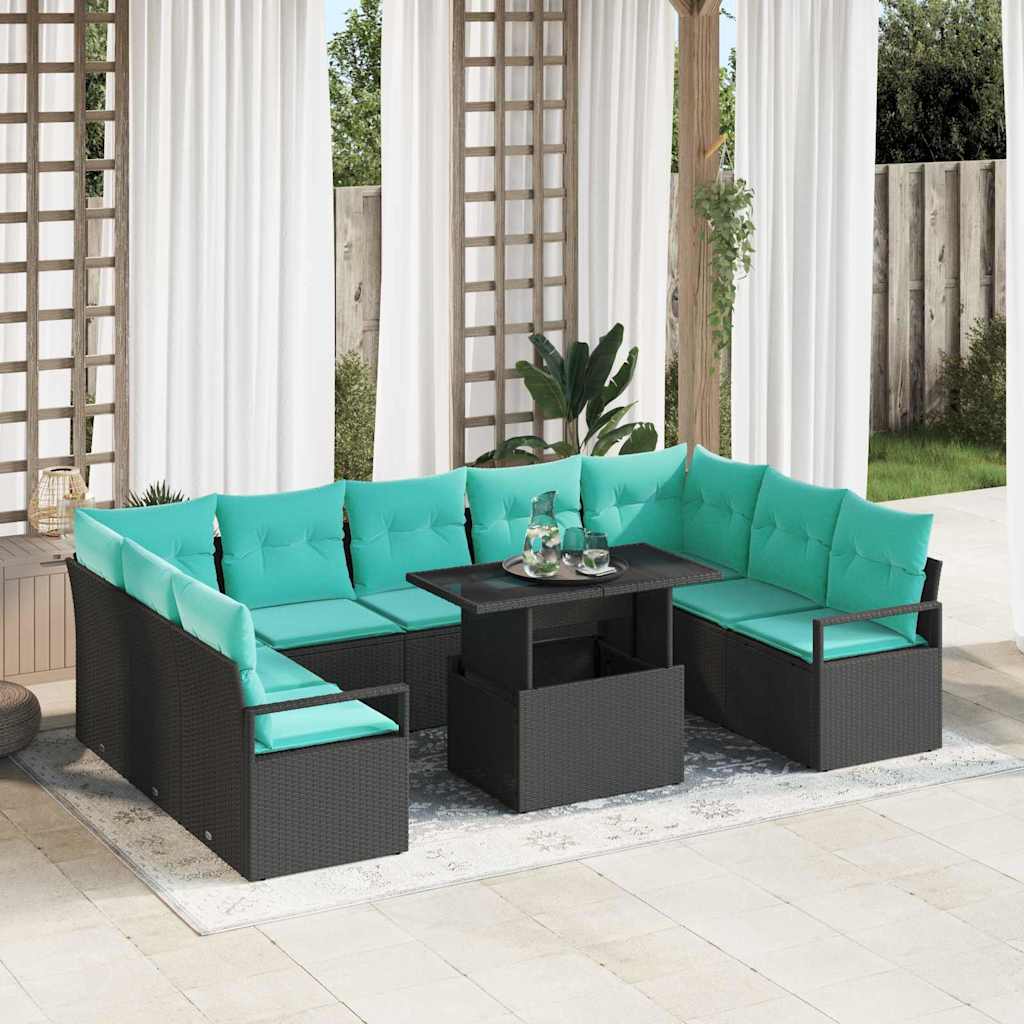 vidaXL Conjunto de sofá de jardín 10 uds. 9-Número de plazas