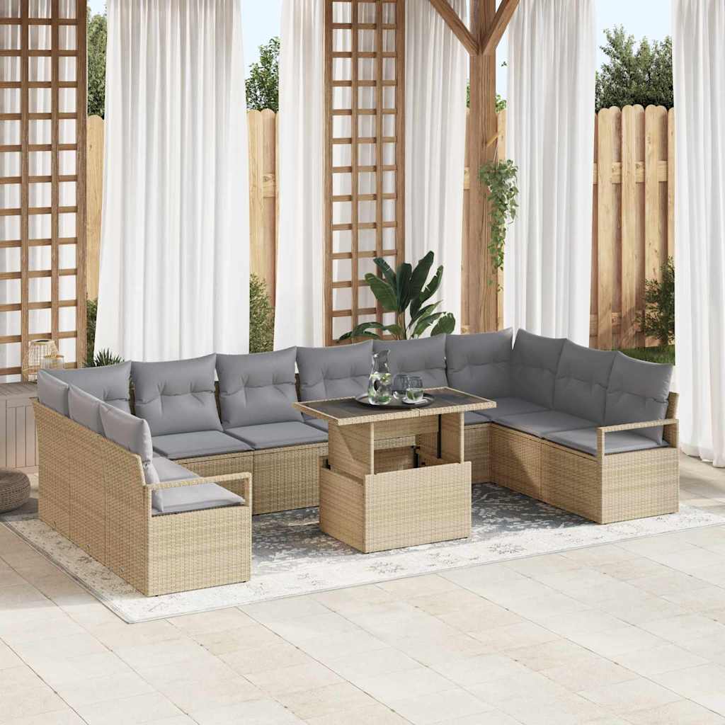 vidaXL Conjunto de sofá de jardín 11 uds. 10-Número de plazas