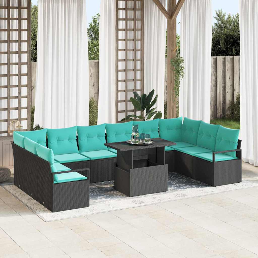 vidaXL Conjunto de sofá de jardín 11 uds. 10-Número de plazas