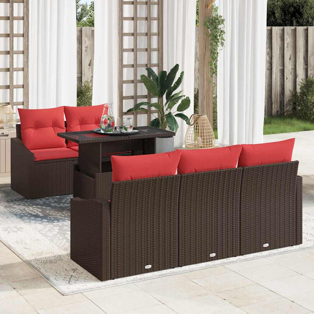 vidaXL Conjunto de sofá de jardín 6 uds. 5-Número de plazas