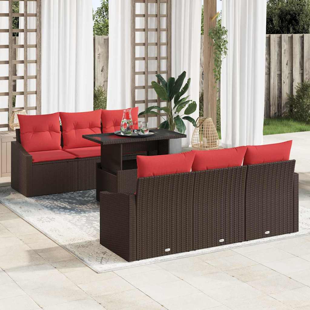 vidaXL Conjunto de sofá de jardín 7 uds. 6-Número de plazas
