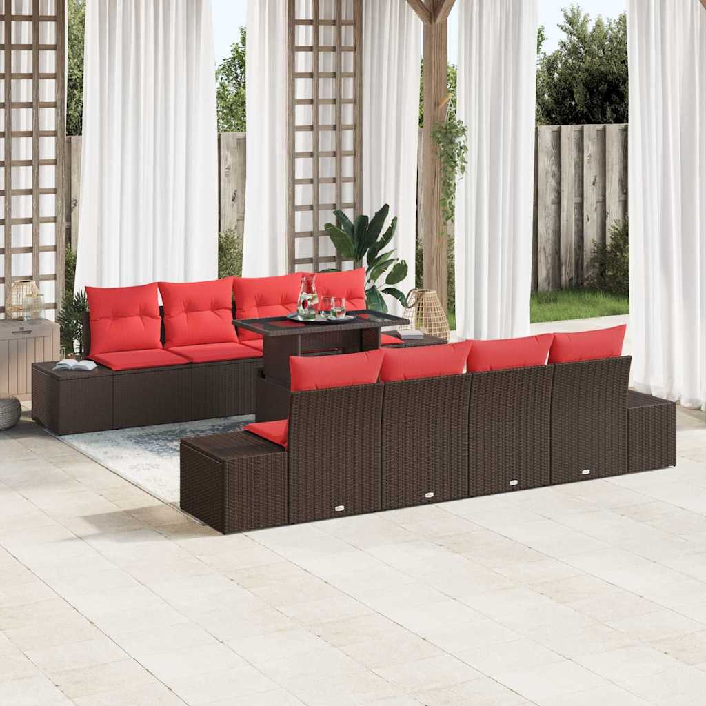 vidaXL Conjunto de sofá de jardín 9 uds. 8-Número de plazas