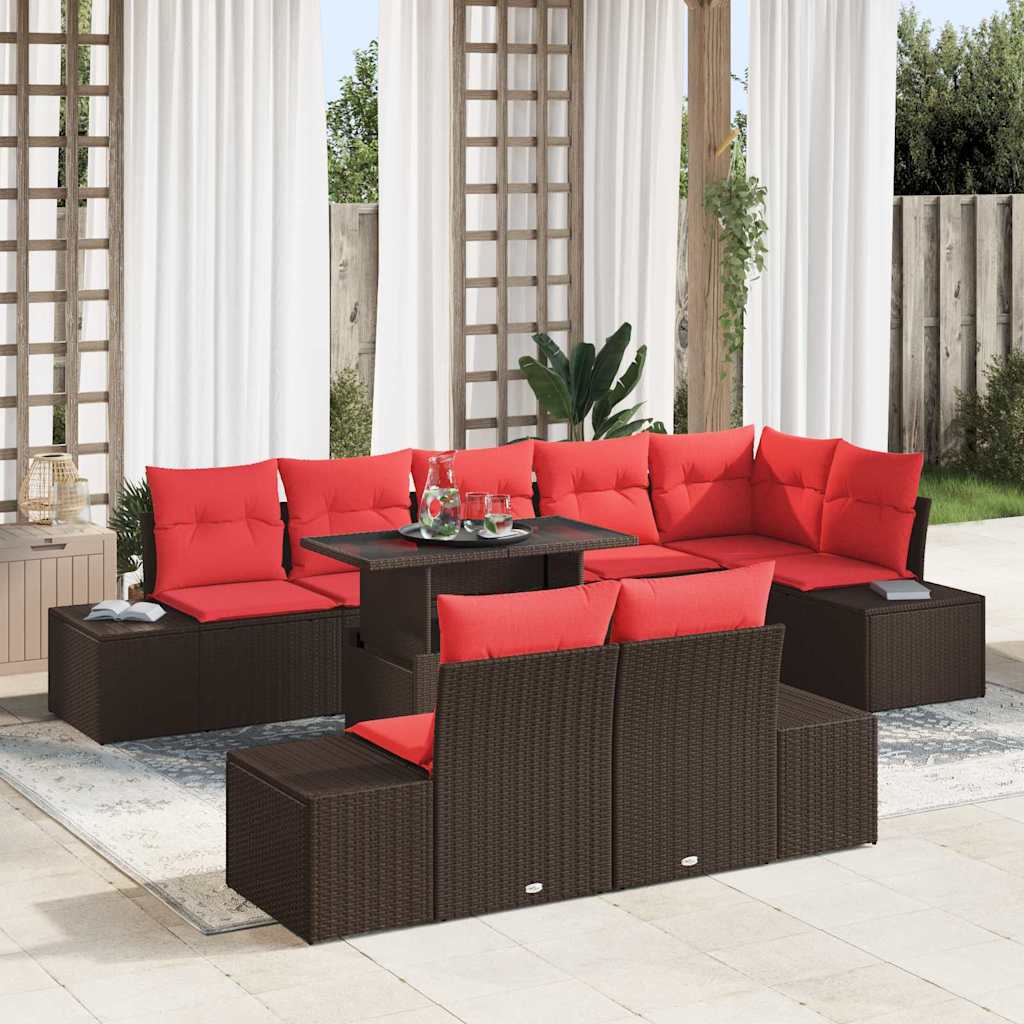 vidaXL Conjunto de sofá de jardín 9 uds. 8-Número de plazas