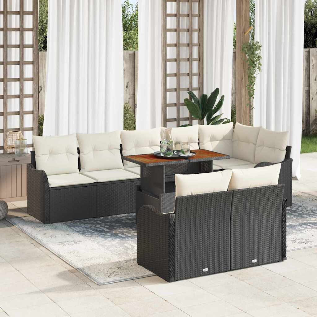 vidaXL Conjunto de sofá de jardín 9 uds. 8-Número de plazas