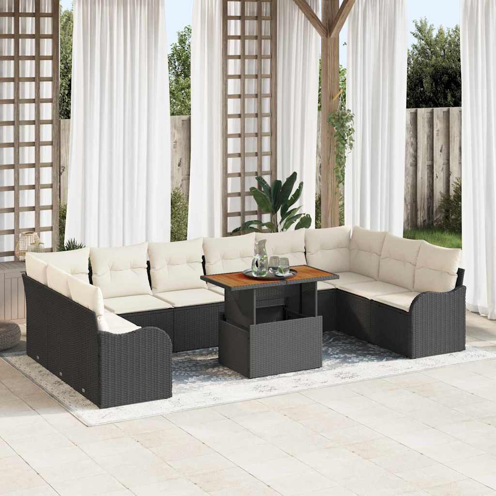 vidaXL Conjunto de sofá de jardín 11 uds. 10-Número de plazas