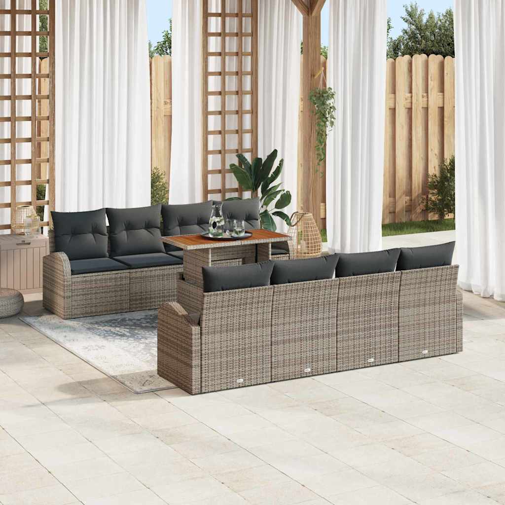 vidaXL Conjunto de sofá de jardín 7 uds. Gris