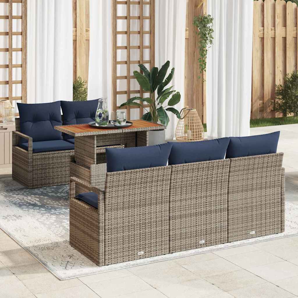 vidaXL Conjunto de sofá de jardín 6 uds. 5-Número de plazas