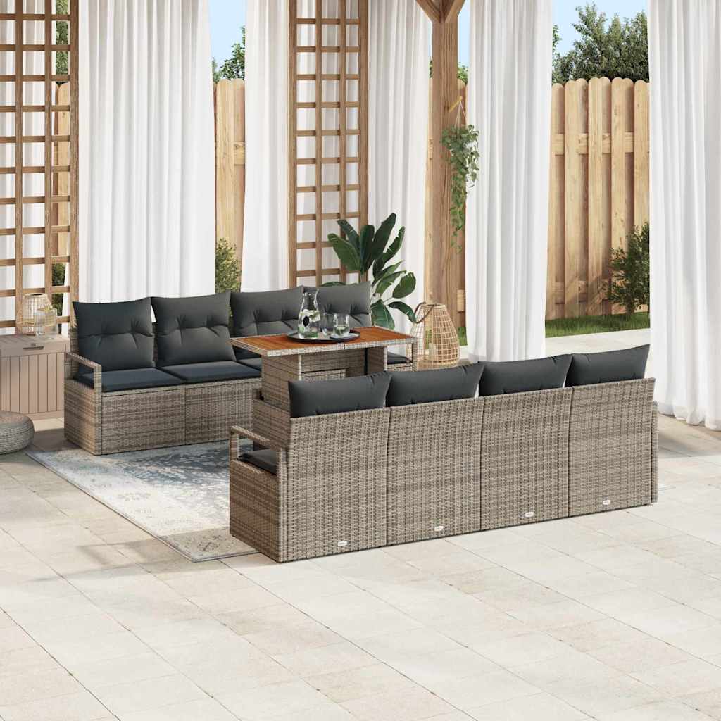 vidaXL Conjunto de sofá de jardín 9 uds. 8-Número de plazas