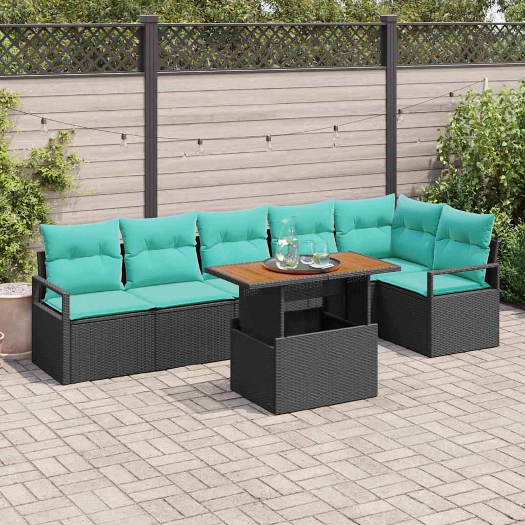 vidaXL Conjunto de sofás de jardín 7 uds. 6-Número de plazas