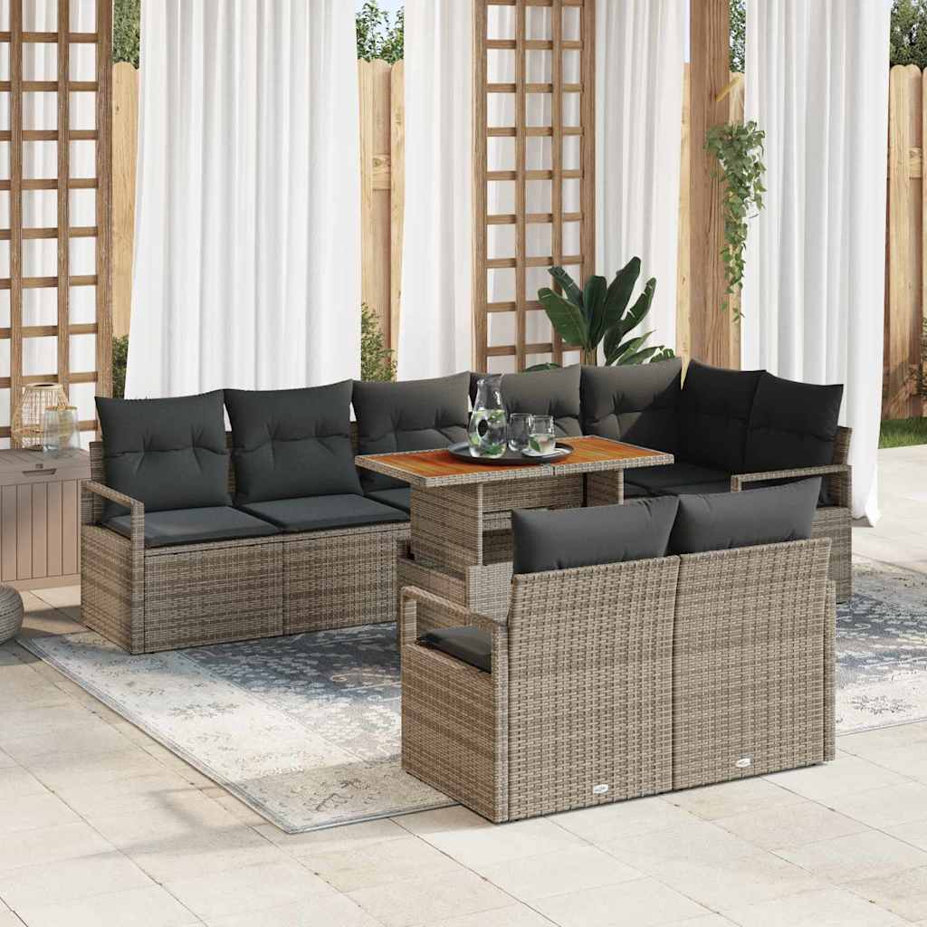 vidaXL Conjunto de sofás de jardín 9 uds. 8-Número de plazas