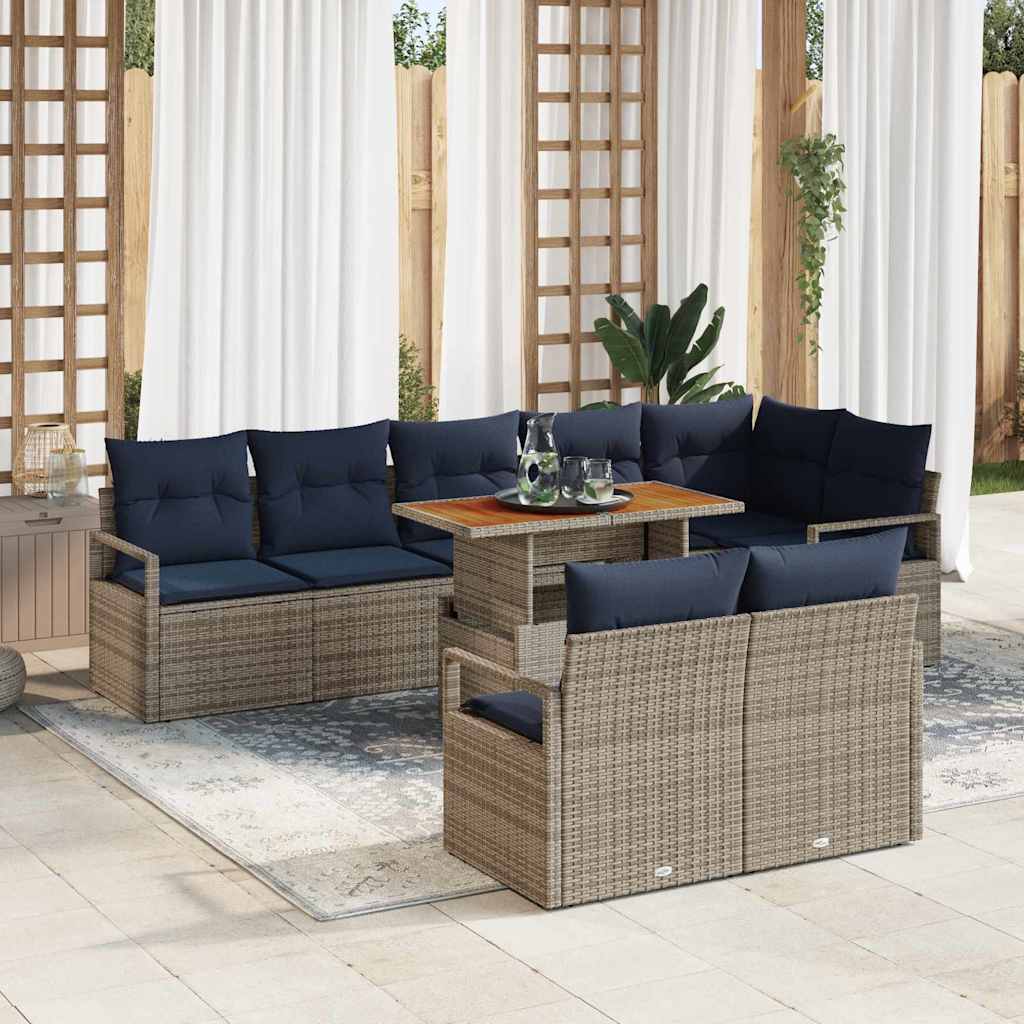 vidaXL Conjunto de sofás de jardín 9 uds. 8-Número de plazas
