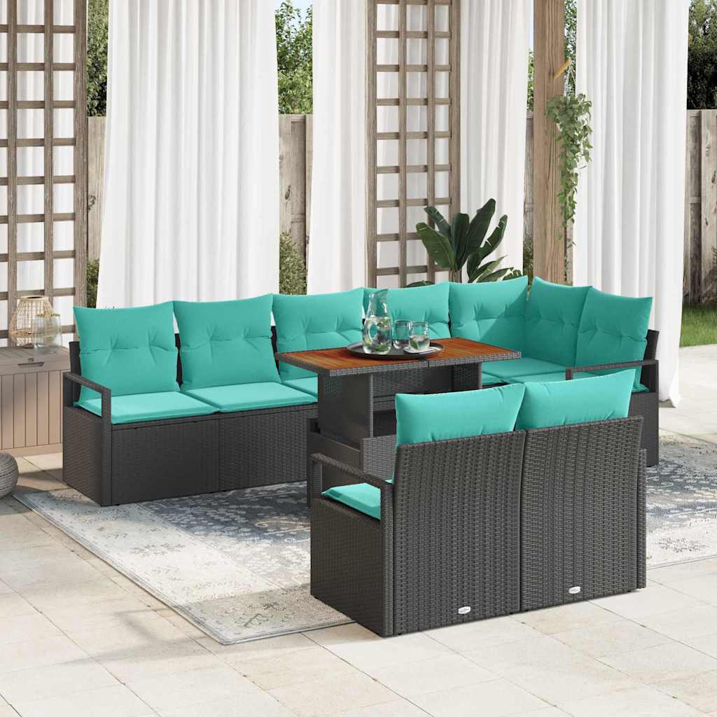 vidaXL Conjunto de sofás de jardín 9 uds. 8-Número de plazas