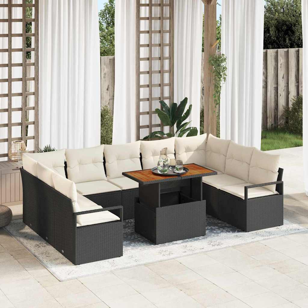 vidaXL Conjunto de sofás de jardín 10 uds. 9-Número de plazas