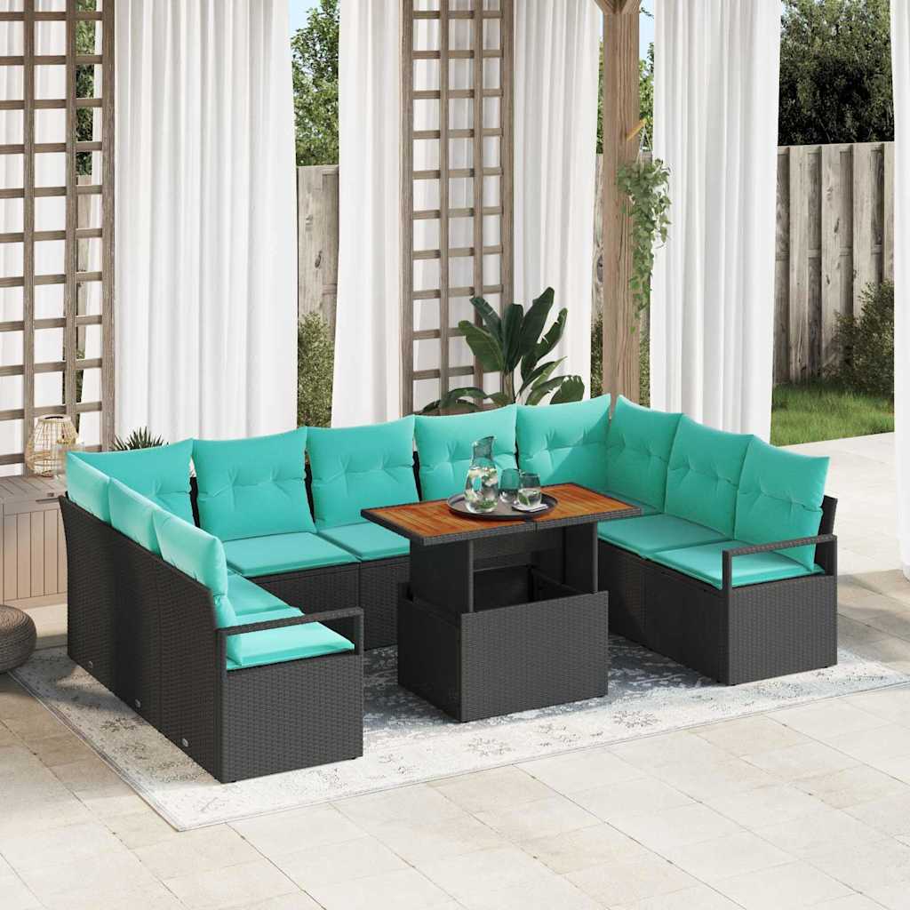 vidaXL Conjunto de sofás de jardín 10 uds. 9-Número de plazas