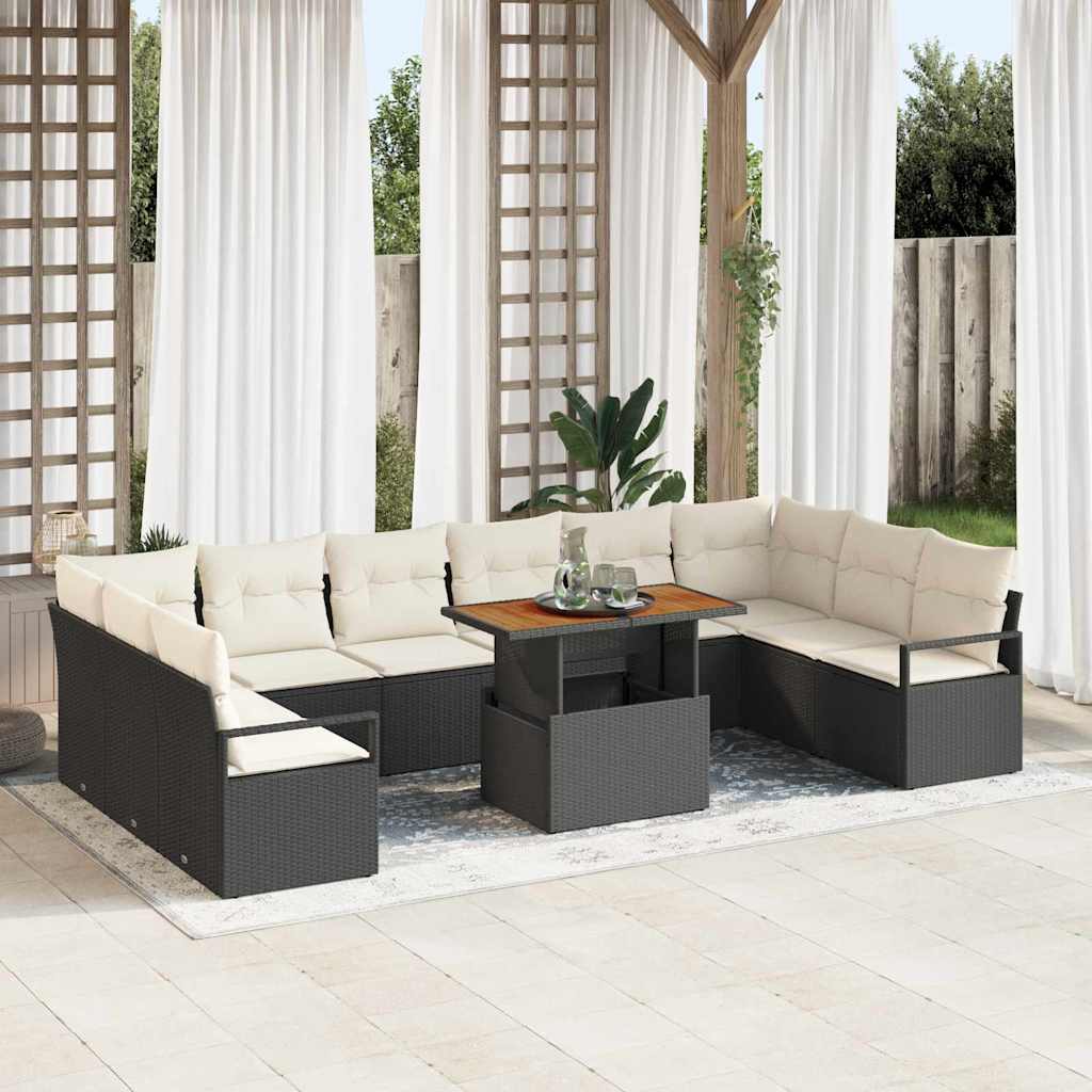 vidaXL Conjunto de sofás de jardín 11 uds. 10-Número de plazas