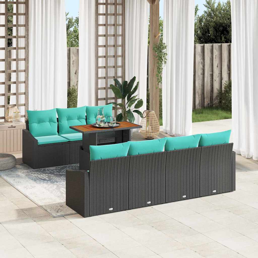 vidaXL Conjunto de sofás de jardín 8 uds. 7-Número de plazas