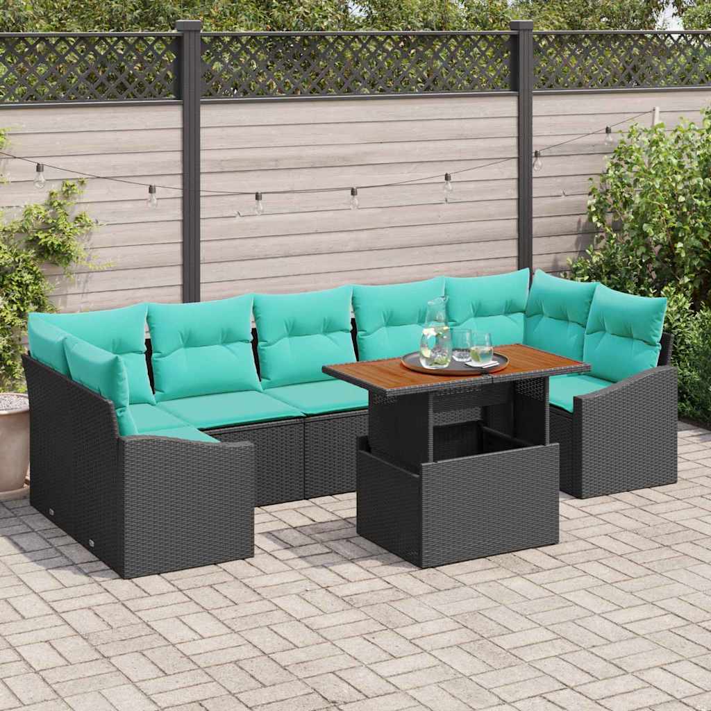 vidaXL Conjunto de sofás de jardín 8 uds. 7-Número de plazas