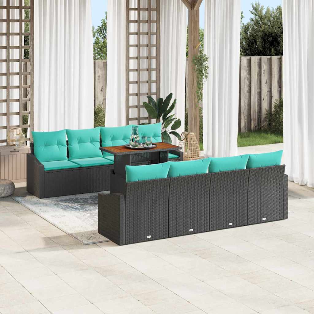 vidaXL Conjunto de sofás de jardín 9 uds. 8-Número de plazas