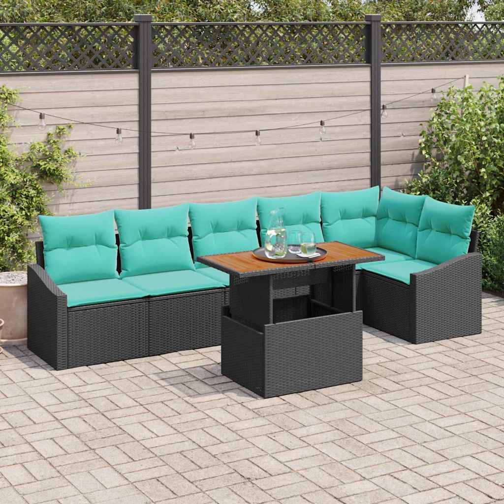 vidaXL Conjunto de sofás de jardín 7 uds. 6-Número de plazas