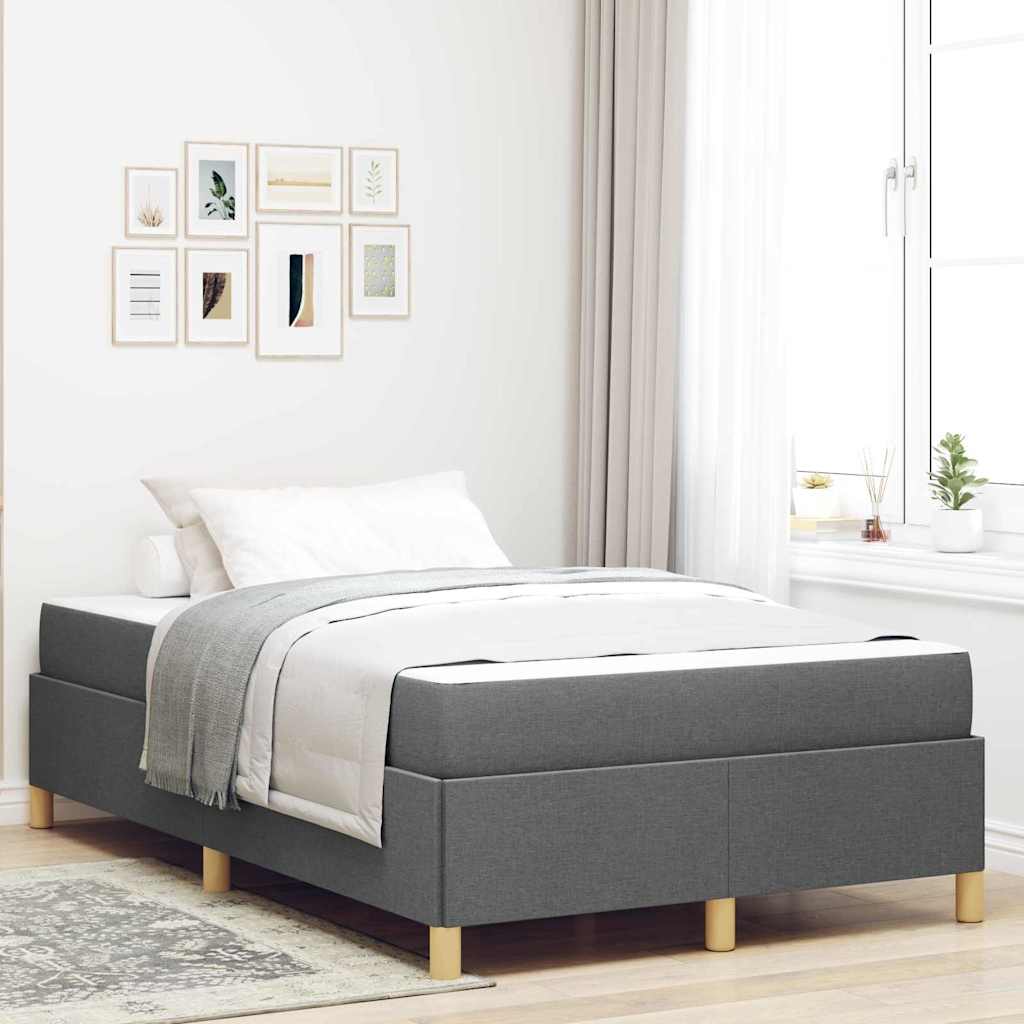 vidaXL Estructura de cama Gris oscuro 120 x 190 cm tela