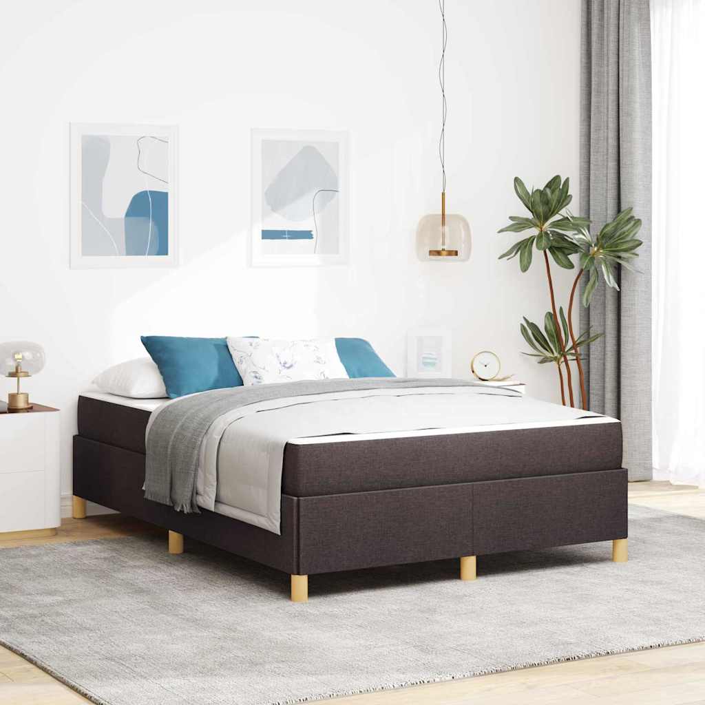 vidaXL Estructura de cama Marrón Oscuro 140 x 190 cm tela