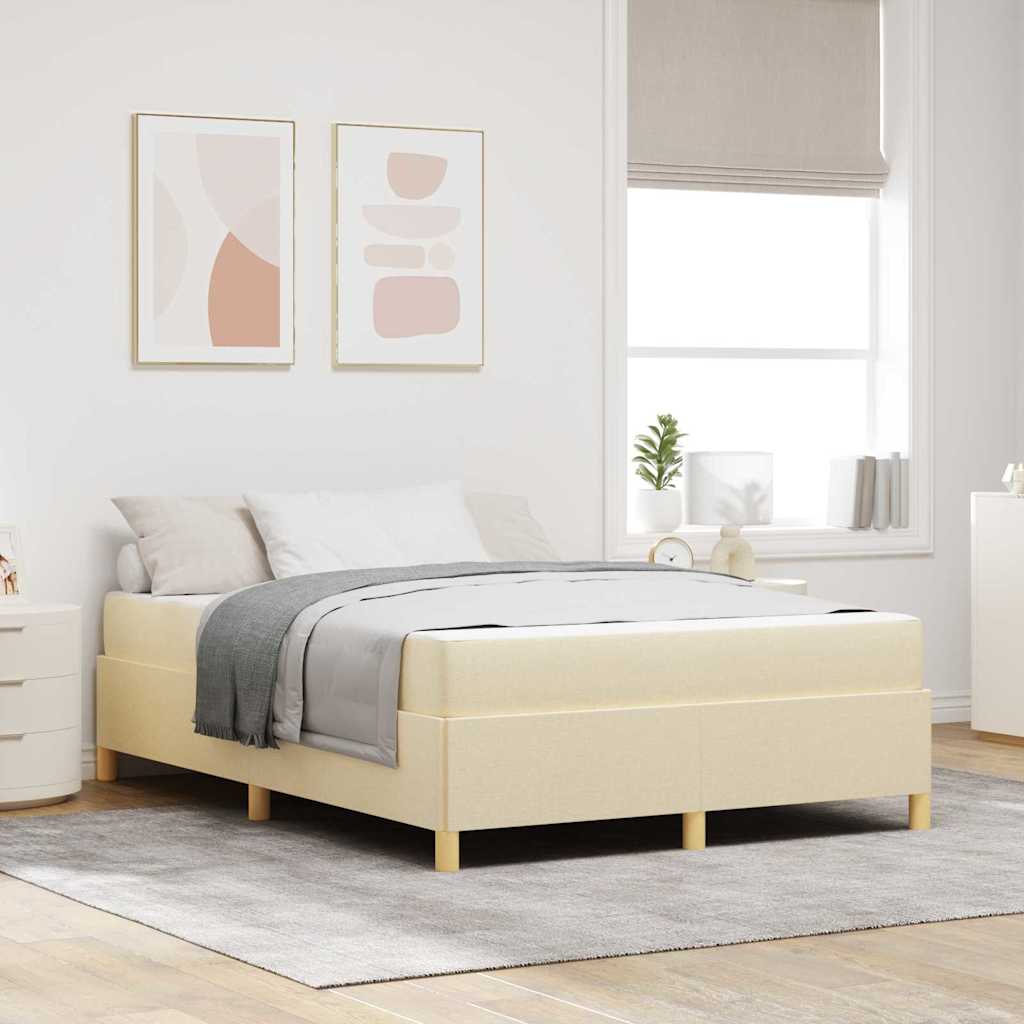 vidaXL Estructura de cama Crema 140 x 190 cm tela