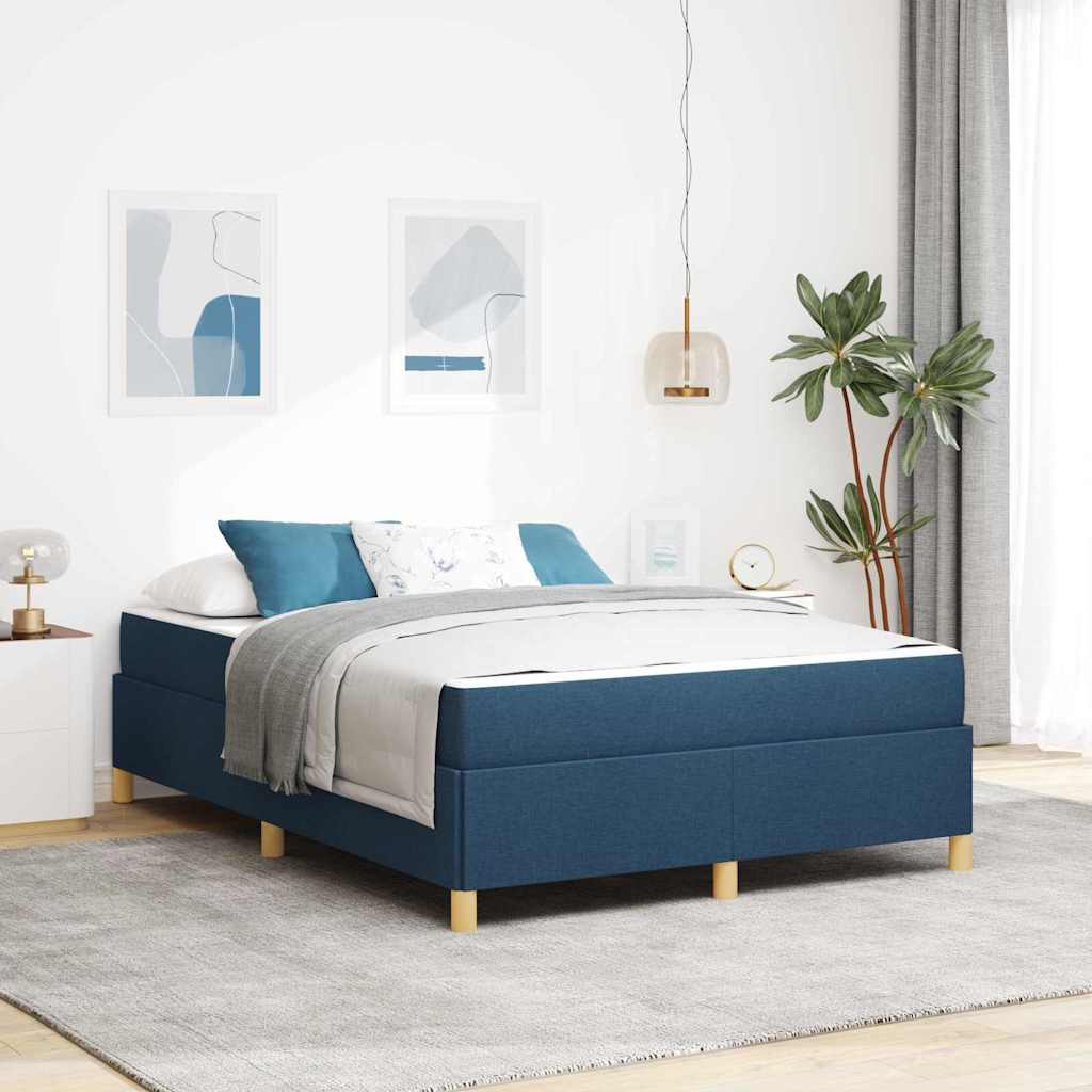 vidaXL Estructura de cama Azul 140 x 200 cm tela