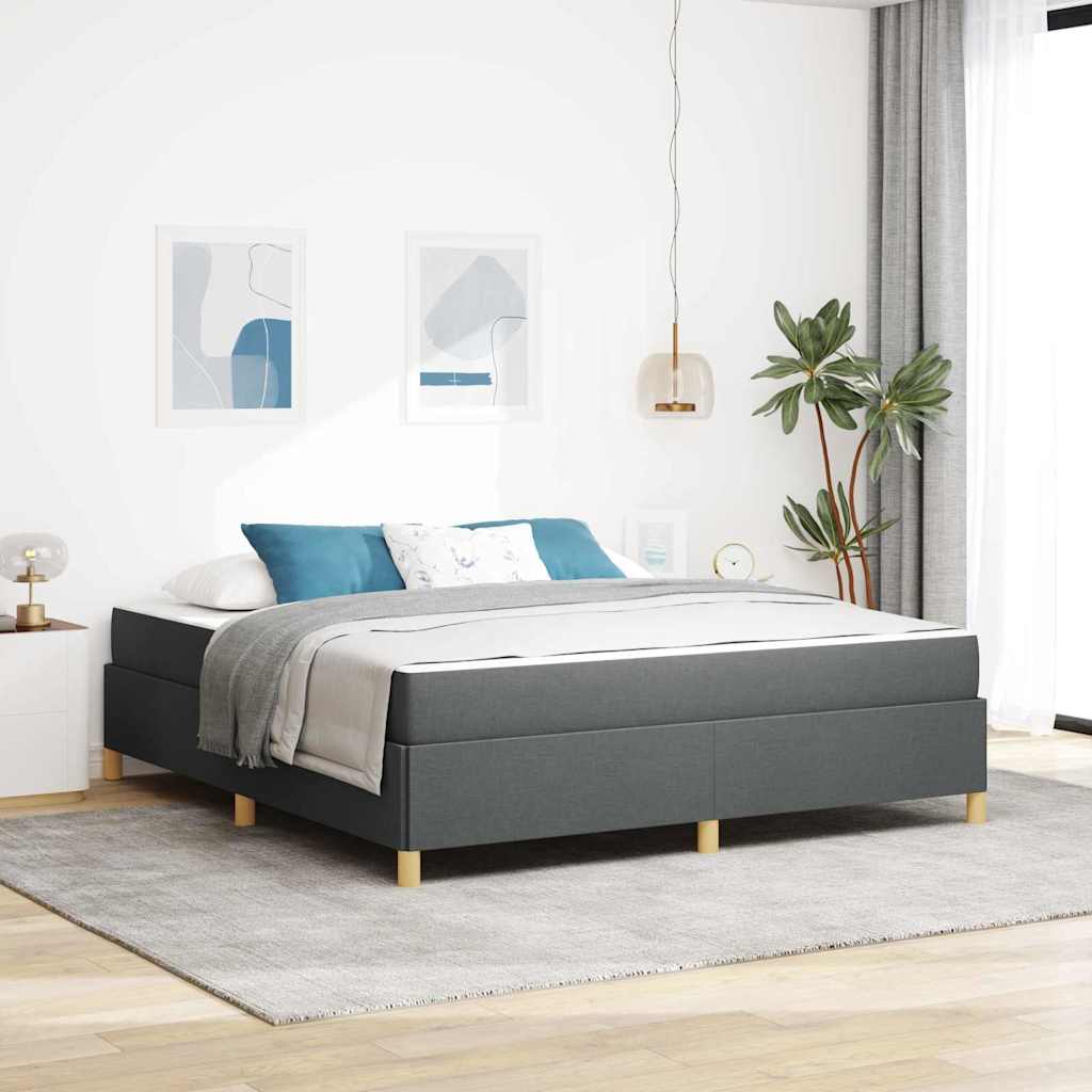 vidaXL Estructura de cama Gris oscuro 180 x 200 cm tela