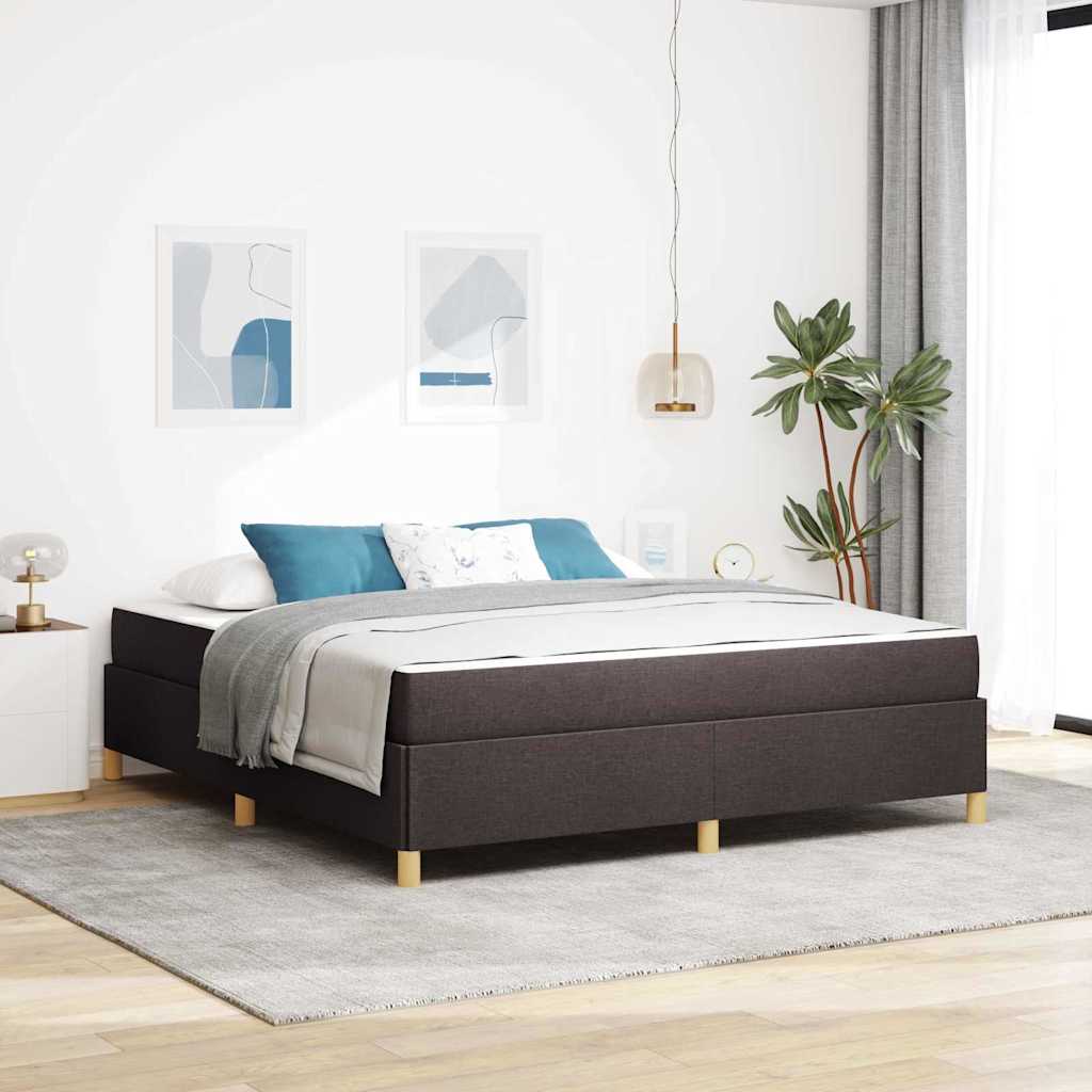 vidaXL Estructura de cama Marrón Oscuro 180 x 200 cm tela