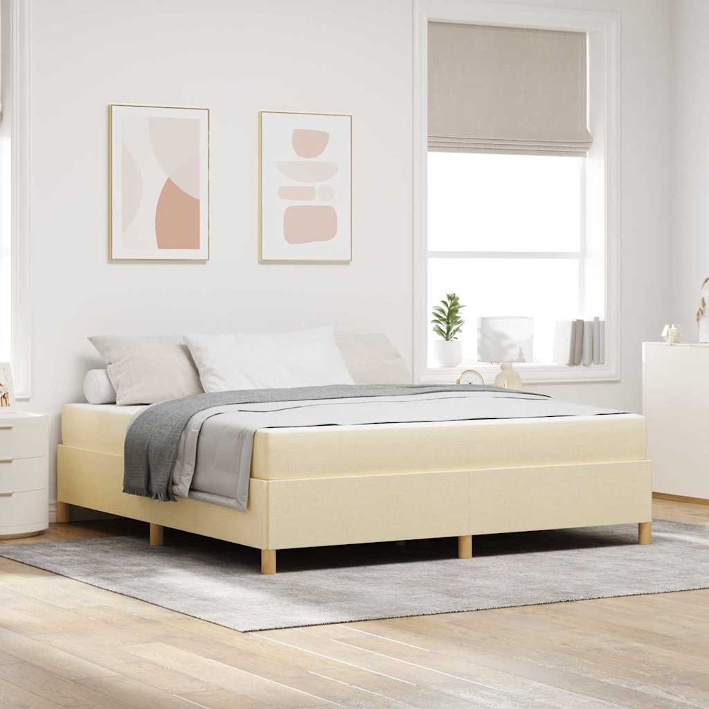 vidaXL Estructura de cama Crema 180 x 200 cm tela