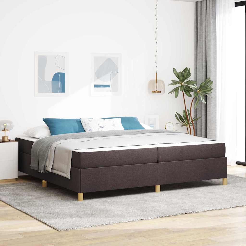 vidaXL Estructura de cama Marrón Oscuro 200 x 200 cm tela
