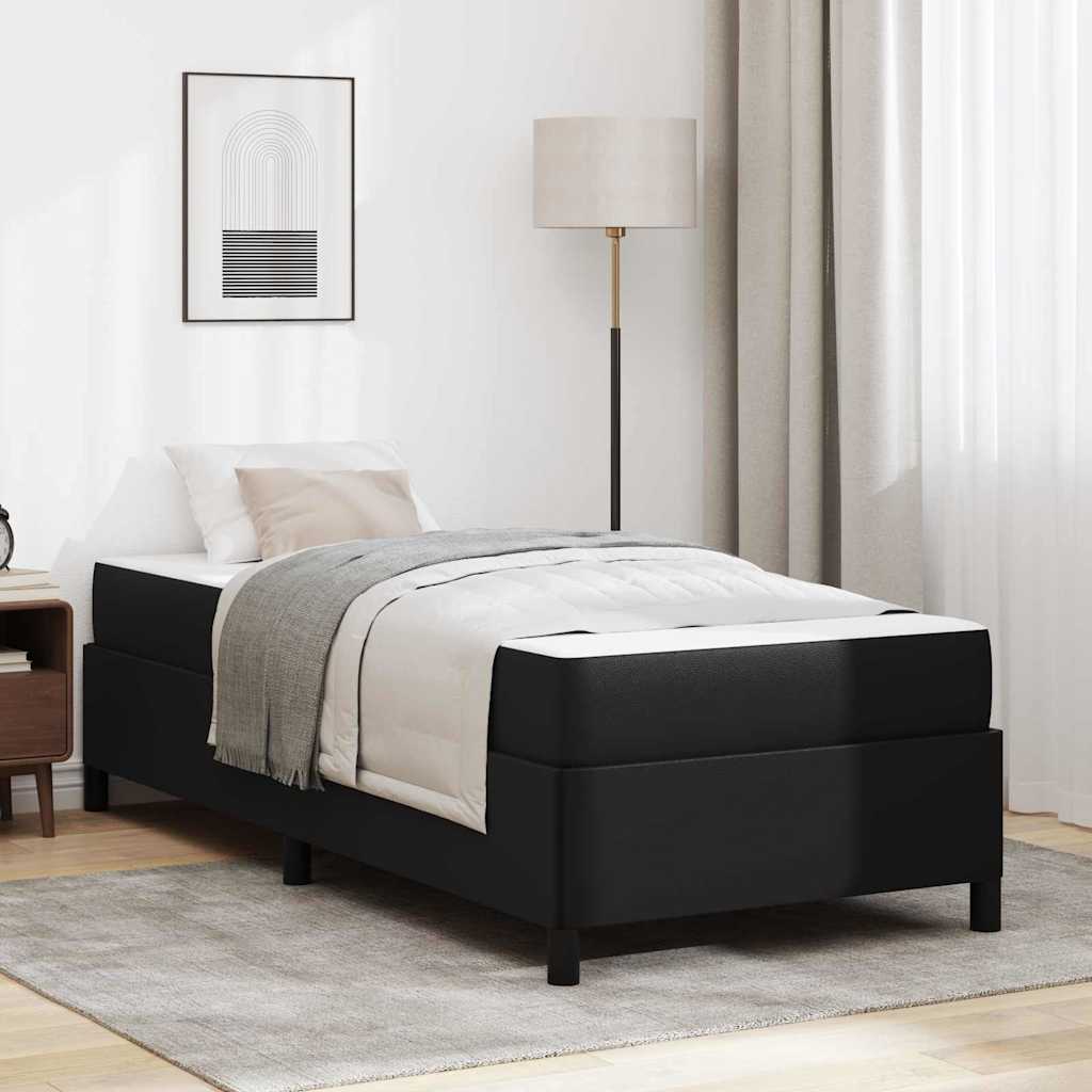 vidaXL Estructura de cama con colchón Negro 90 x 200 cm tela
