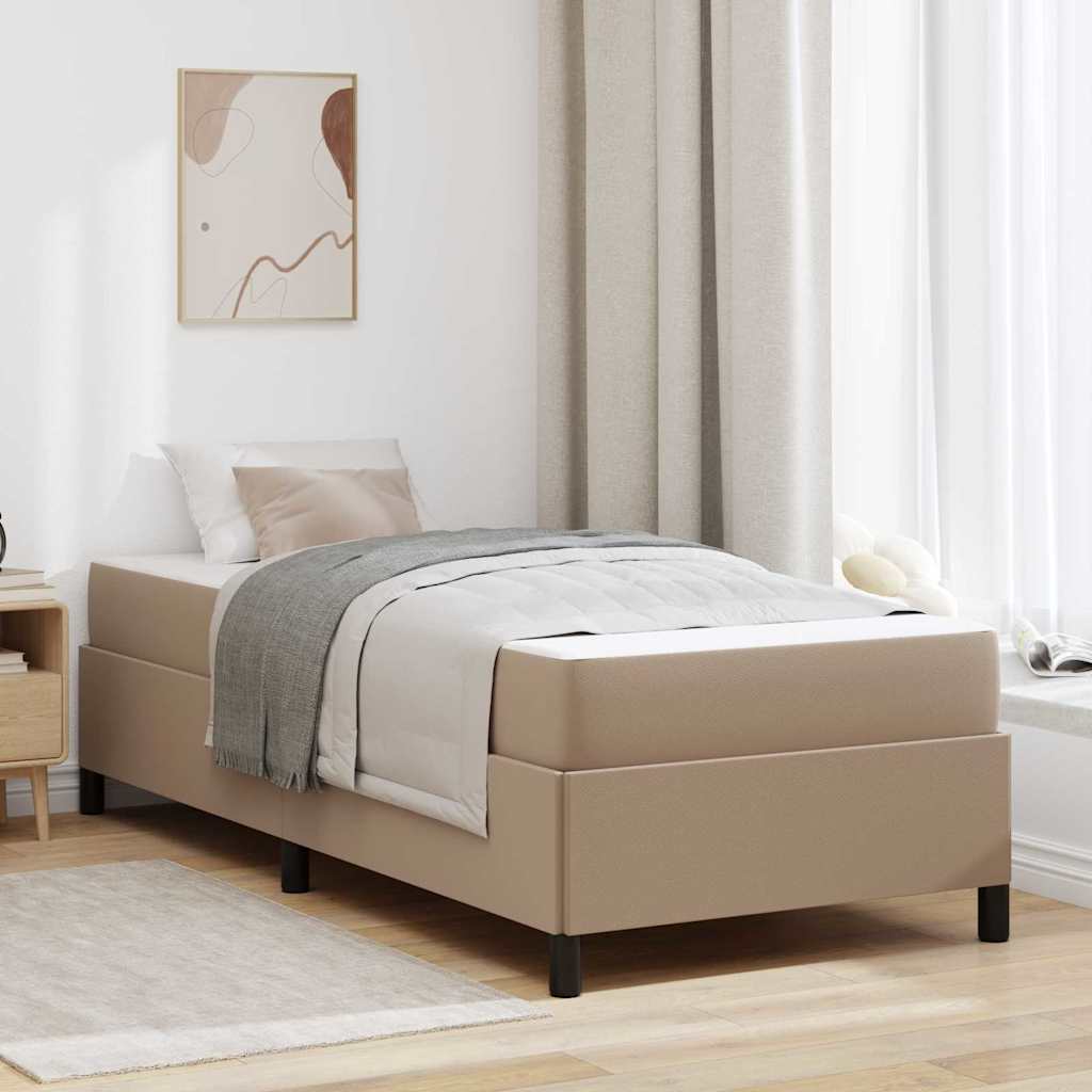 vidaXL Estructura de cama con colchón Capuchino 90 x 200 cm tela