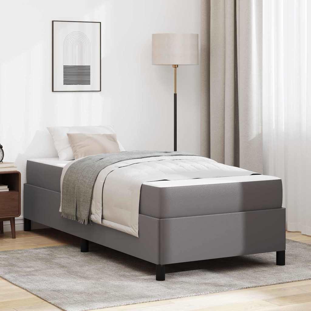 vidaXL Estructura de cama con colchón Gris 100 x 200 cm tela
