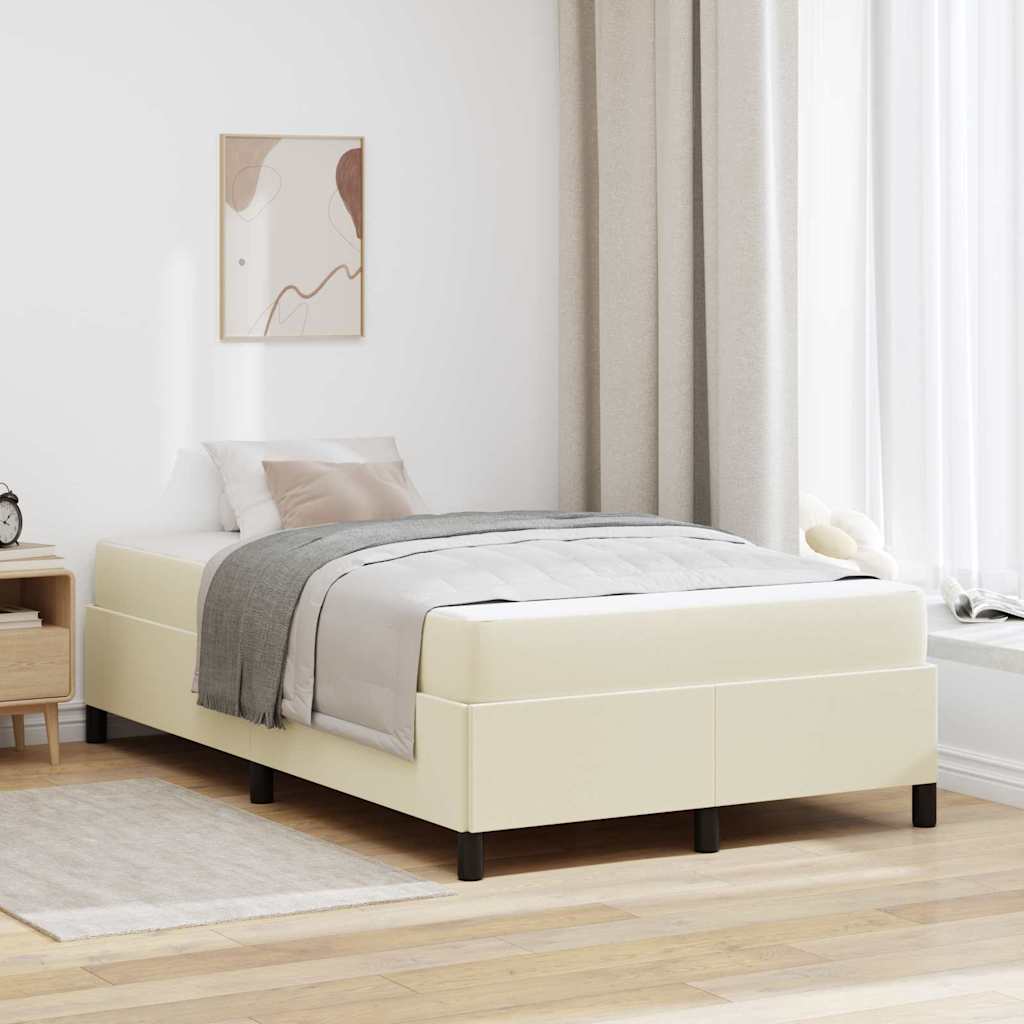 vidaXL Estructura de cama con colchón Crema 120 x 200 cm tela