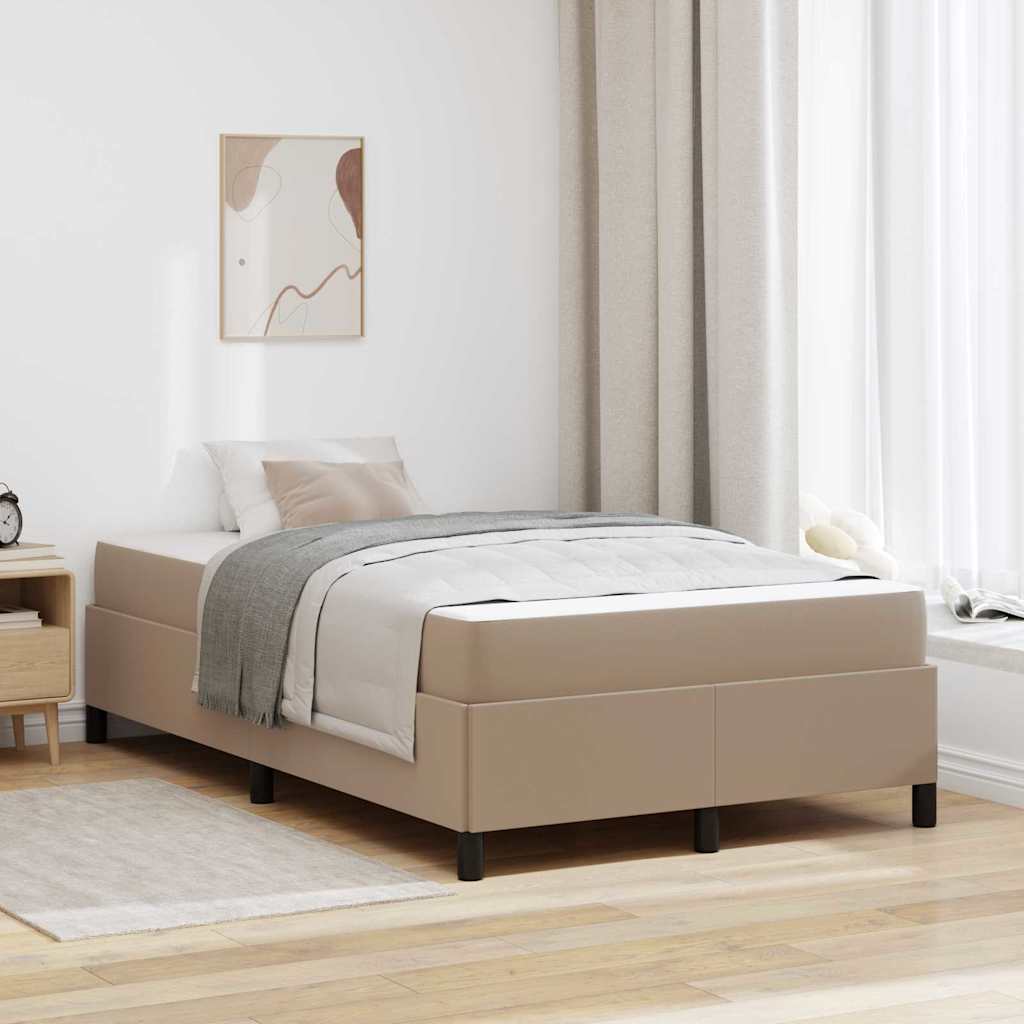 vidaXL Estructura de cama con colchón Capuchino 120 x 200 cm tela