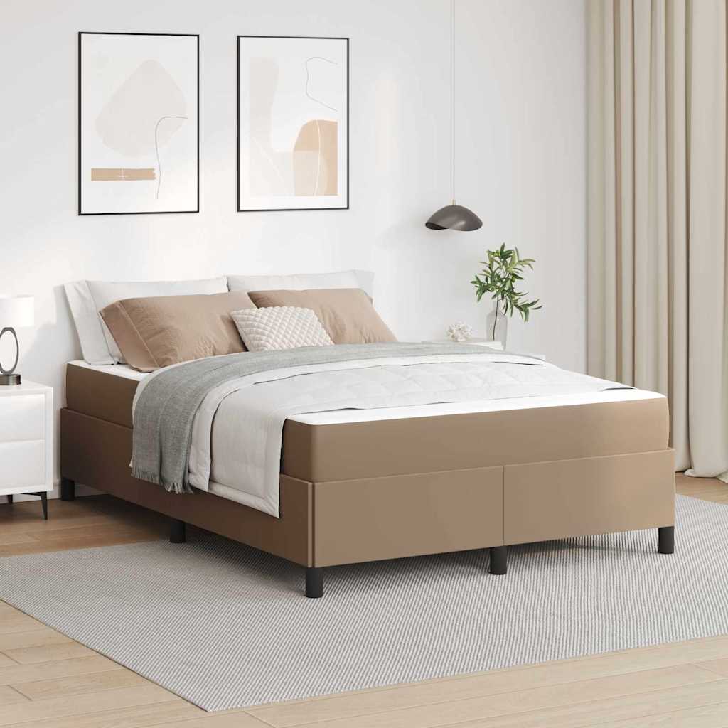 vidaXL Estructura de cama con colchón Capuchino 140 x 190 cm tela