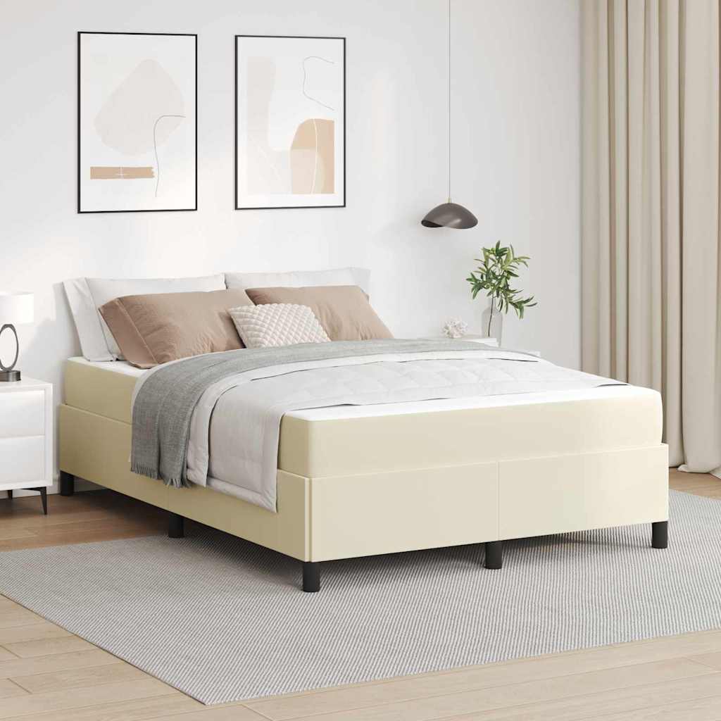 vidaXL Estructura de cama con colchón Crema 160 x 200 cm tela