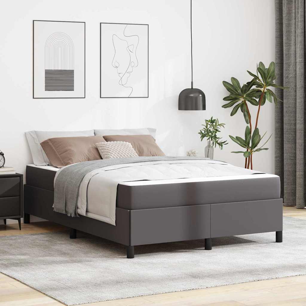 vidaXL Estructura de cama con colchón Gris 160 x 200 cm tela