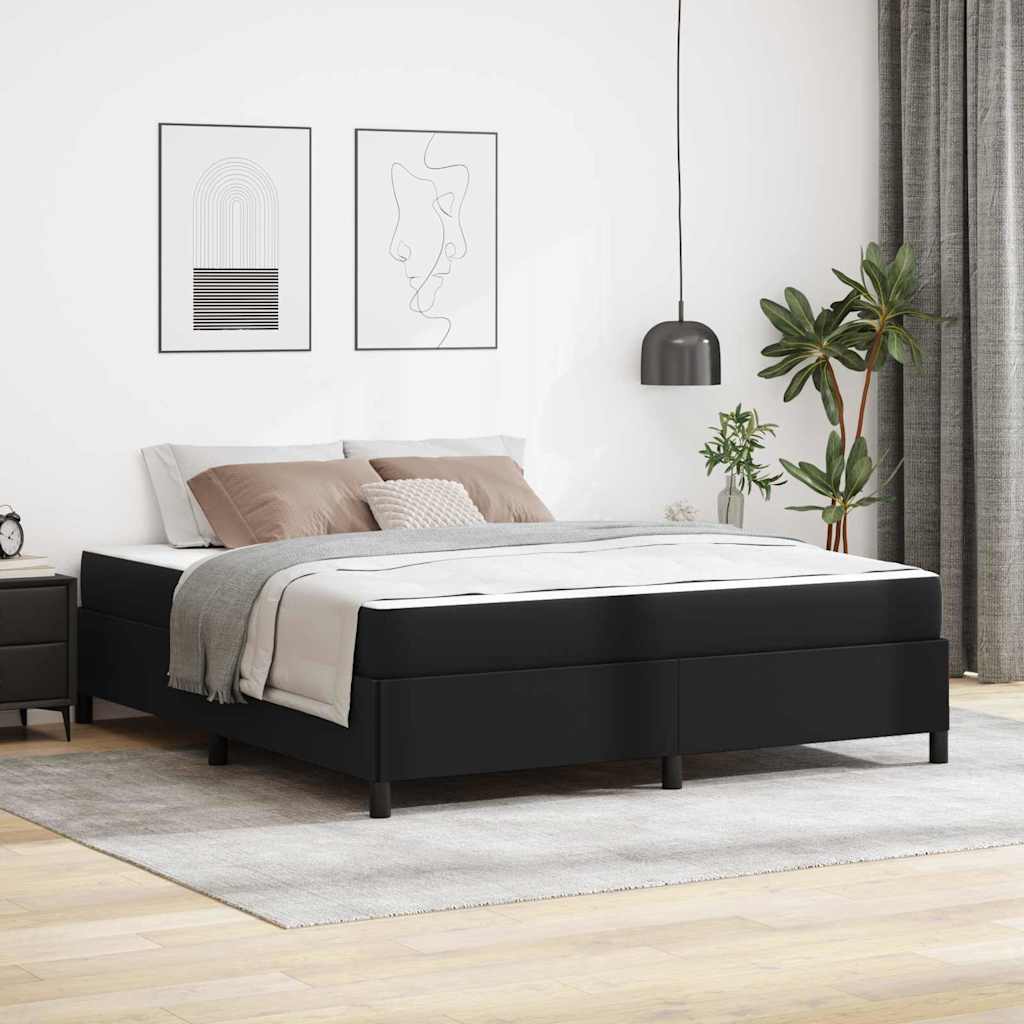 vidaXL Estructura de cama con colchón Negro 180 x 200 cm tela
