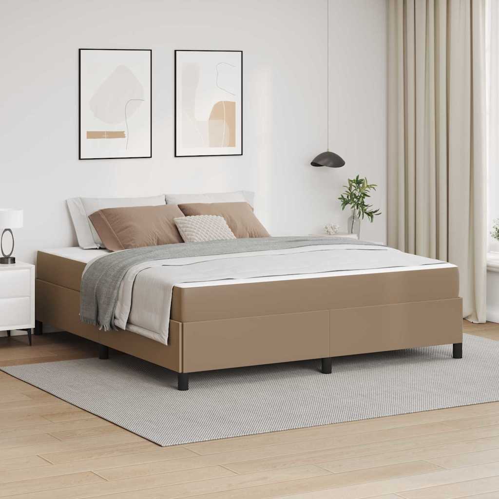 vidaXL Estructura de cama con colchón Capuchino 180 x 200 cm tela