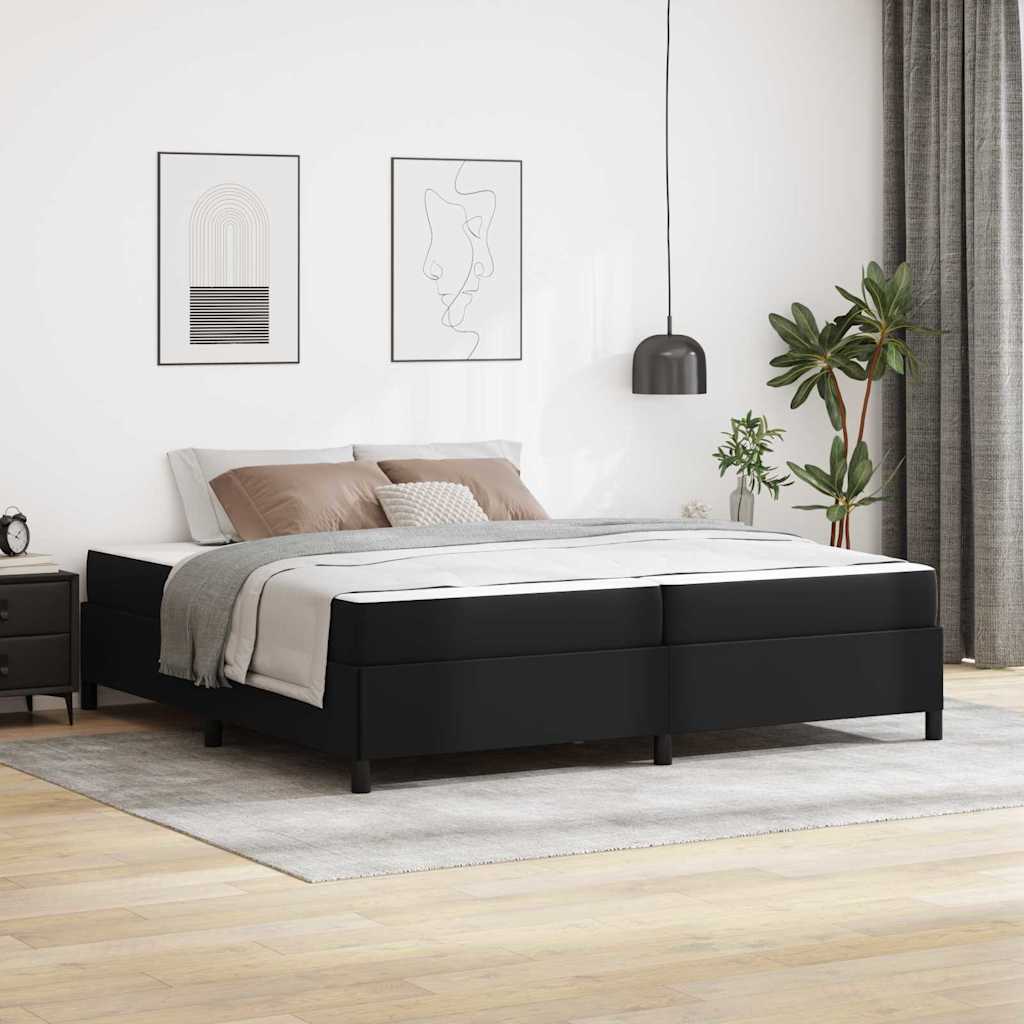 vidaXL Estructura de cama con colchón Negro 200 x 200 cm tela