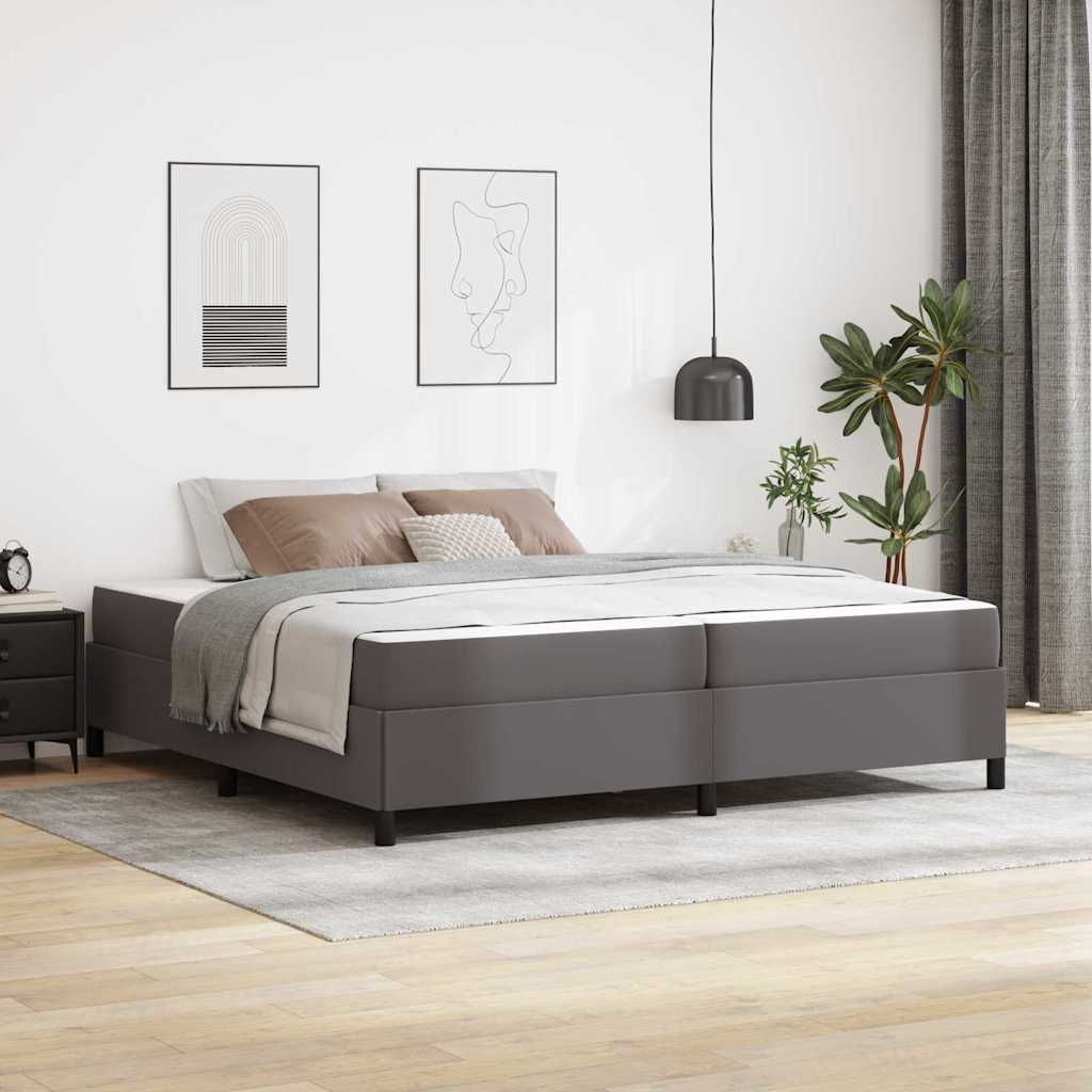 vidaXL Estructura de cama con colchón Gris 200 x 200 cm tela