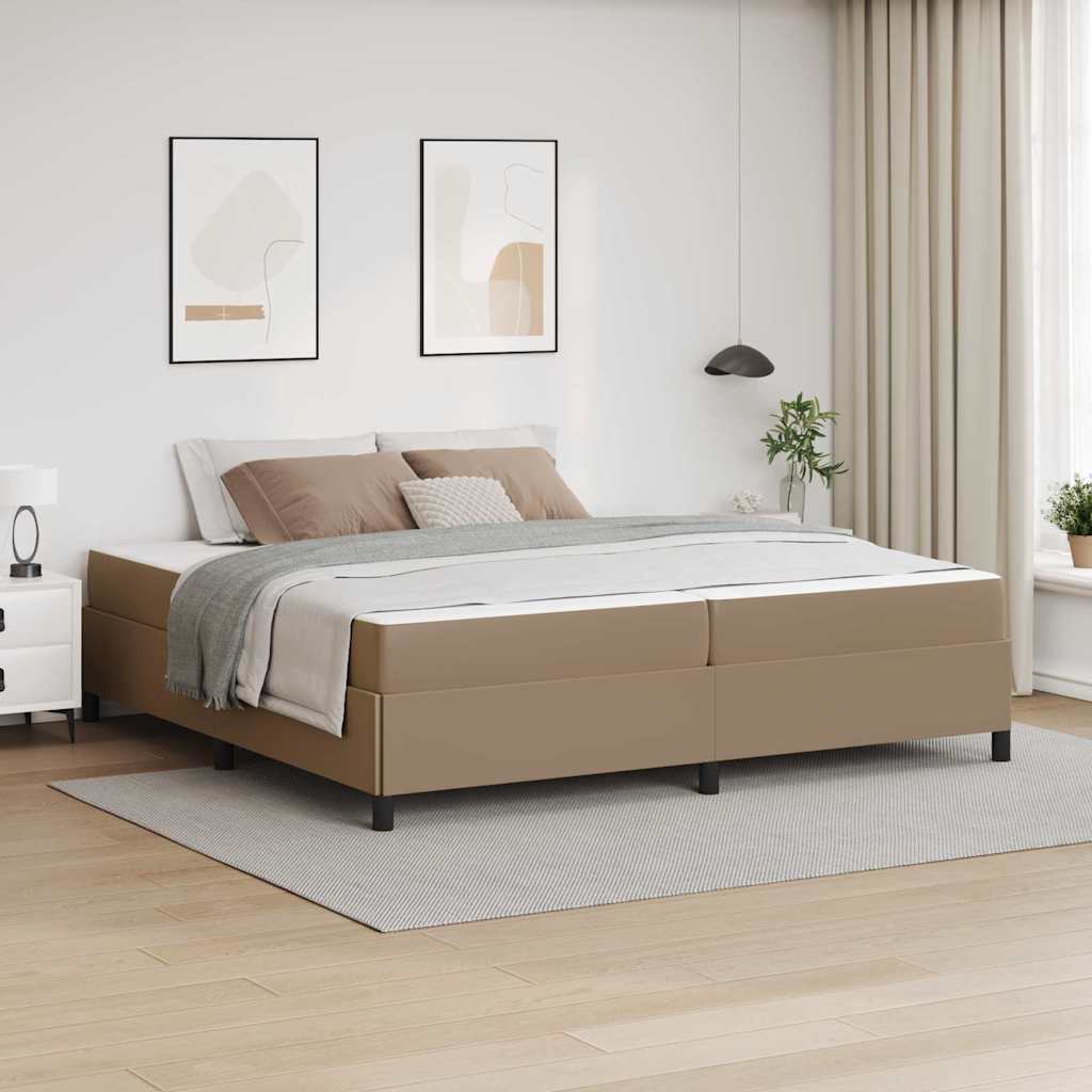 vidaXL Estructura de cama con colchón Capuchino 200 x 200 cm tela