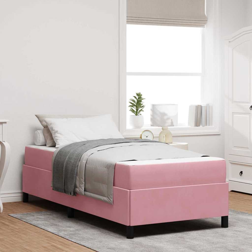 vidaXL Estructura de cama Rosa 90 x 200 cm tela