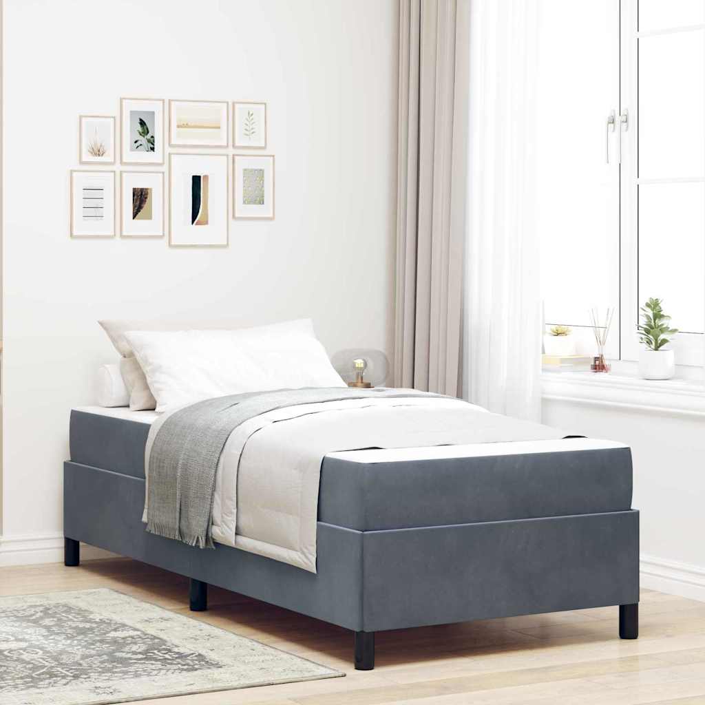 vidaXL Estructura de cama Gris oscuro 100 x 200 cm tela