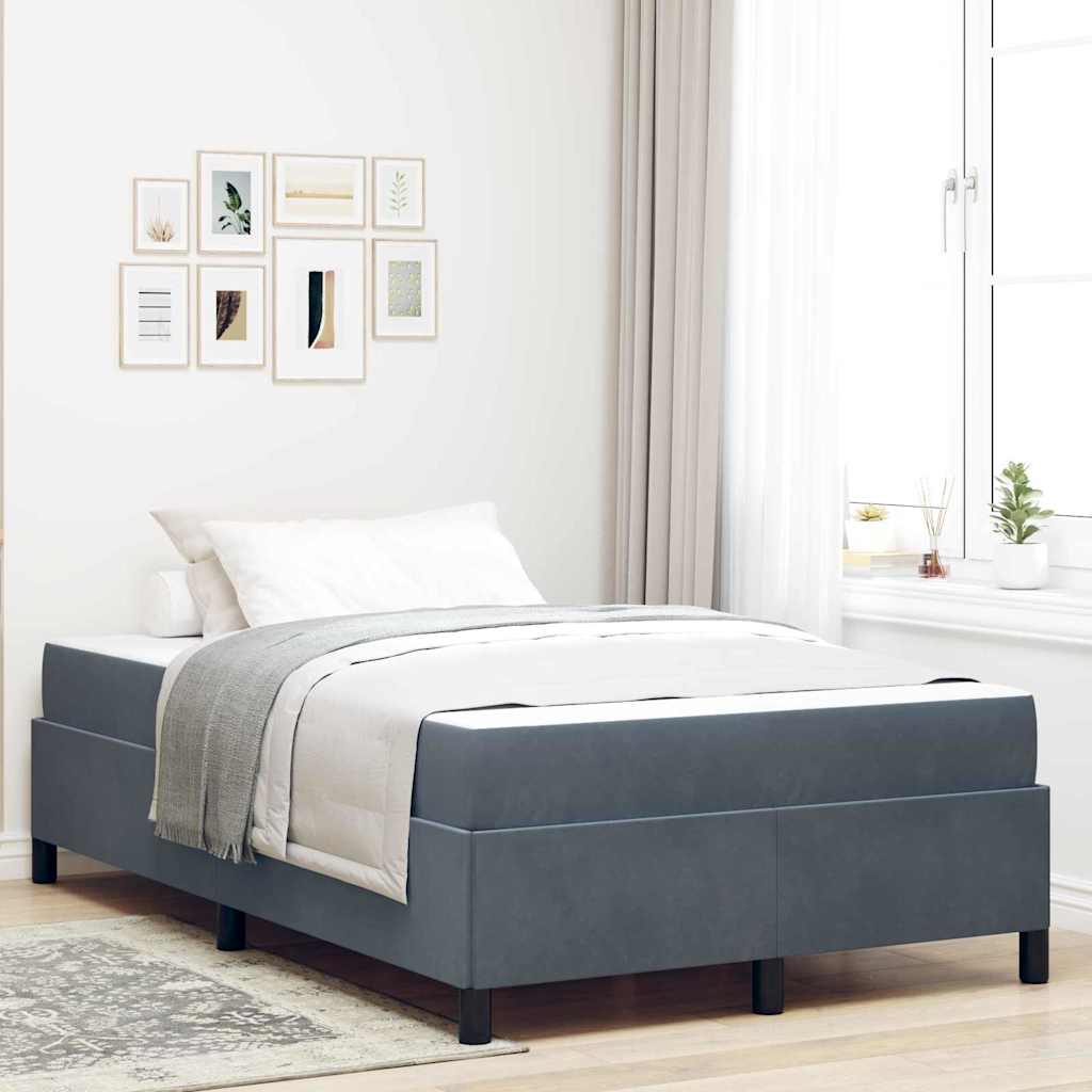 vidaXL Estructura de cama Gris oscuro 120 x 190 cm tela