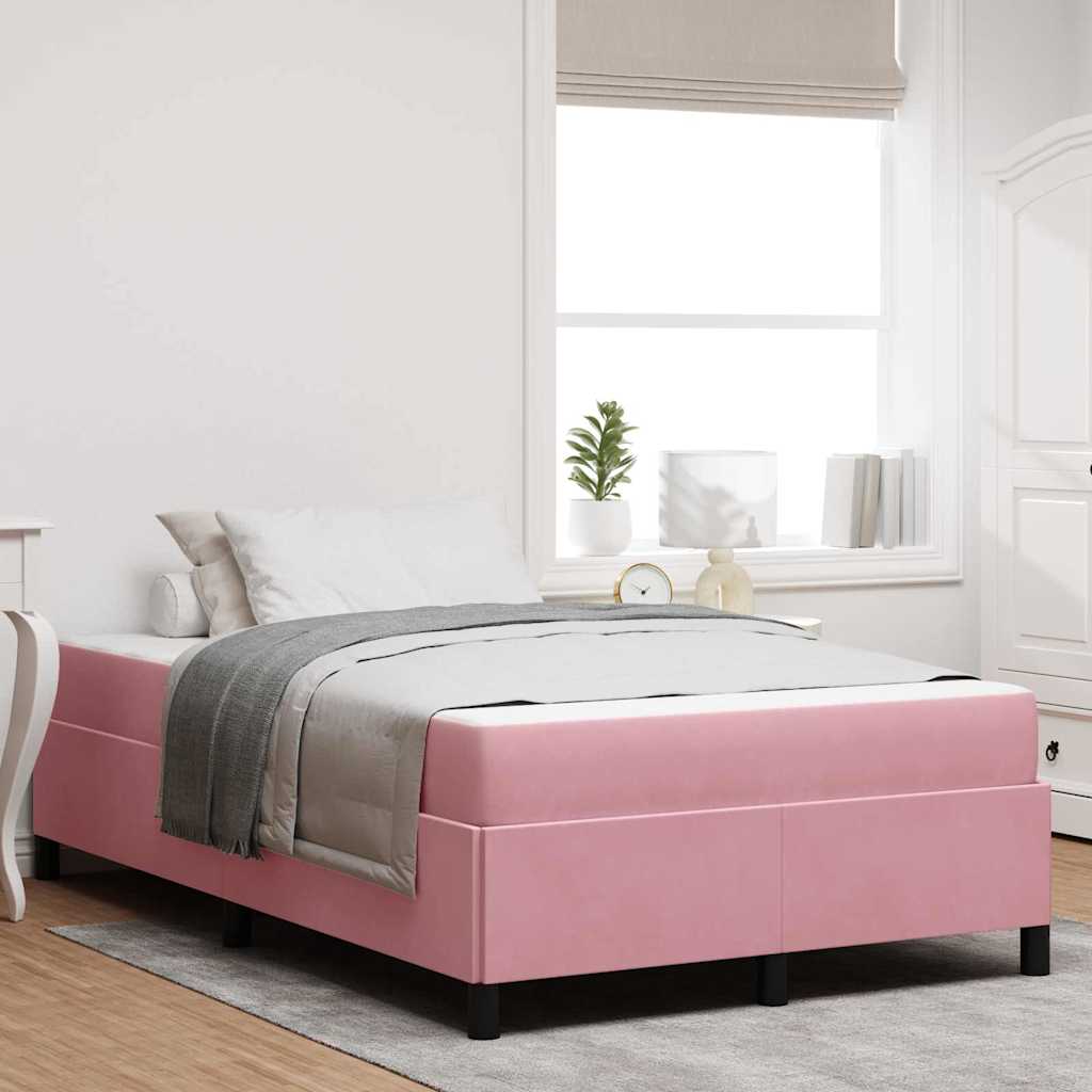 vidaXL Estructura de cama Rosa 120 x 190 cm tela